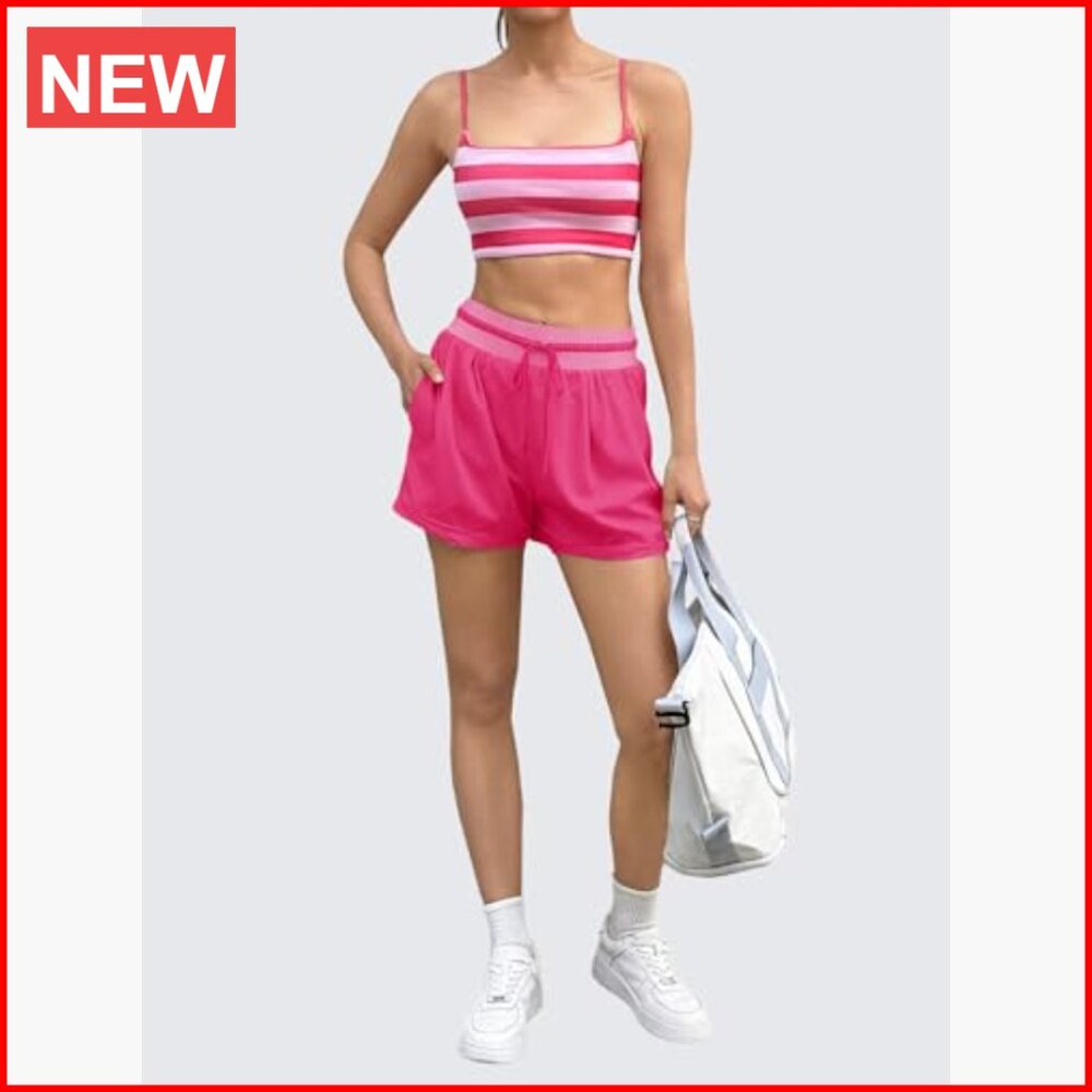 Lightweight High Waisted Drawstring Running Short… - image 5